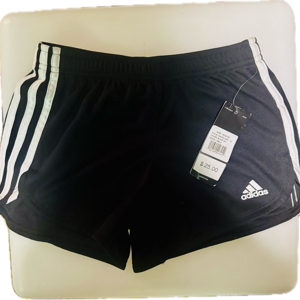 Adidas Girls (Med) Black & White Active Shorts
